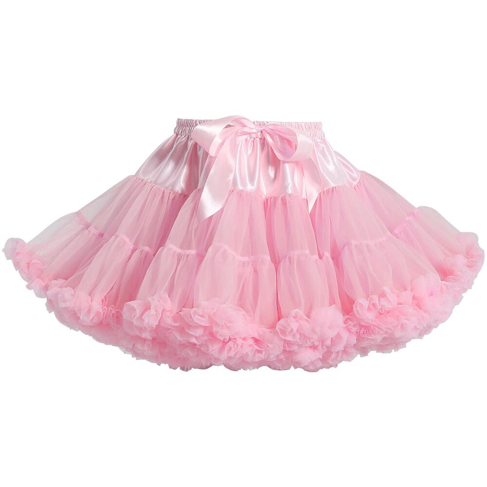 9554 Classic Tulle Tutu Skirt, Chiffon Petticoat Soft Puffy Skirt for Adult